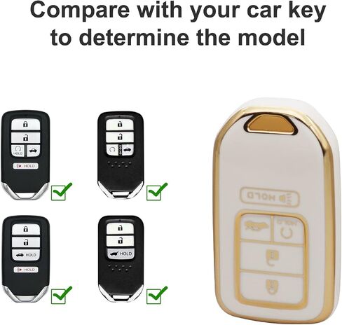 SUNCARACCL for Honda Key fob Cover with Leather Keychain, Soft TPU Full Cover Protection Key Fob Case for Honda Accord Civic CRV Pilot Odyssey Passport Smart Remote Key in Saudi Arabia
