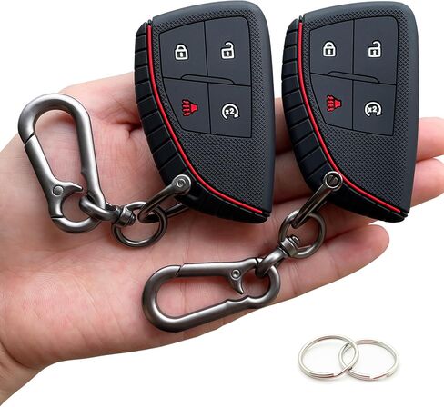 TANDRIVE Key Fob Cover for 2025 2024 2023 Chevy Colorado Equinox Silverado GMC Canyon Sierra, 4 Button, Silicone, 2-Pack, Black in Kuwait