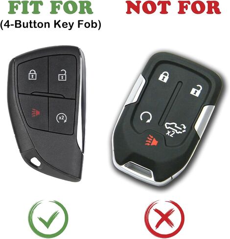 TANDRIVE Key Fob Cover for 2025 2024 2023 Chevy Colorado Equinox Silverado GMC Canyon Sierra, 4 Button, Silicone, 2-Pack, Black in Kuwait