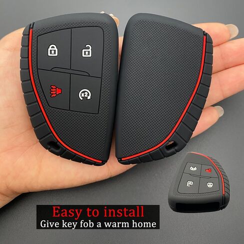 TANDRIVE Key Fob Cover for 2025 2024 2023 Chevy Colorado Equinox Silverado GMC Canyon Sierra, 4 Button, Silicone, 2-Pack, Black in Kuwait