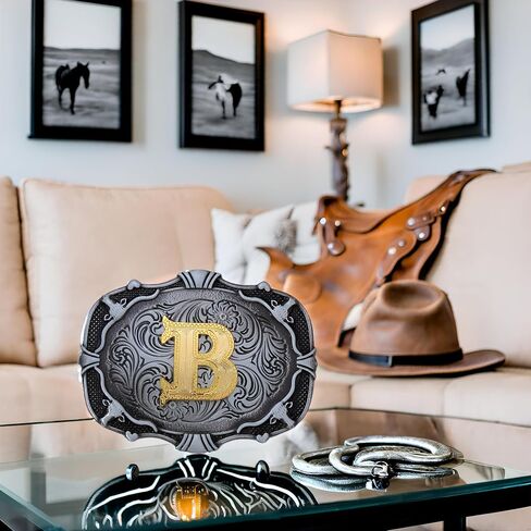 Btilasif Kids Western Cowboy Texas Rodeo Belt Buckle for Boys Girls, Initial Letters A to Z Belt Buckles for Men in Saudi Arabia