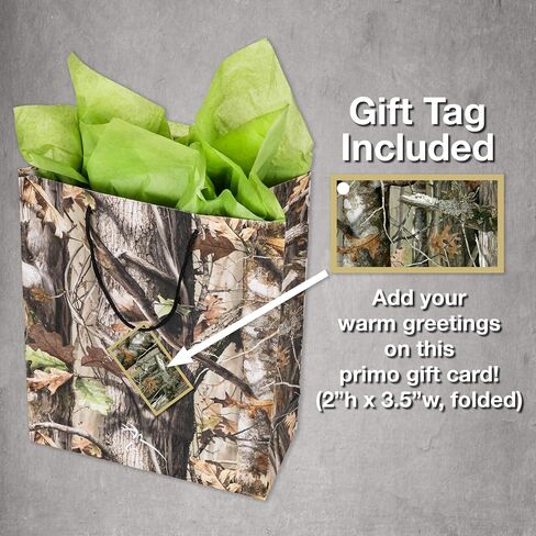 Havercamp Next Camo Party Gift Bag | 1 Count | Great for Hunter Themed Party, Camouflage Motif, Birthday Event, Graduation Party, Father's Day Celebration in Saudi Arabia