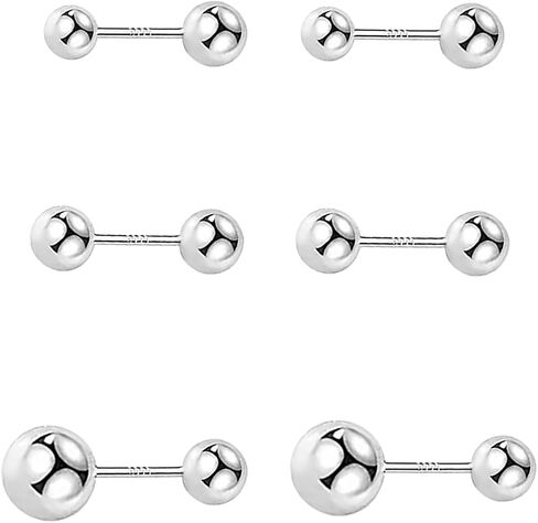 20g Minimalist Tiny Ball Bead Stud Earrings for Women Girls Teens 925 Sterling Silver Hypoallergenic Small Balls Screw Back Studs Cartilage Tragus Post Dainty Simple Birthday Christmas Party Jewelry in Saudi Arabia