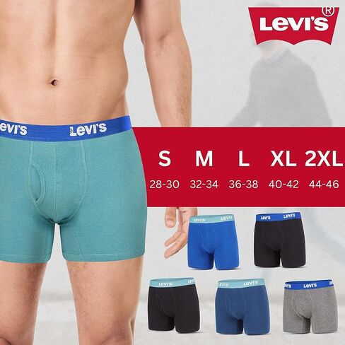 Levi's Mens Boxer Briefs Breathable Cotton Underwear for Men Pack of 6 in Kuwait