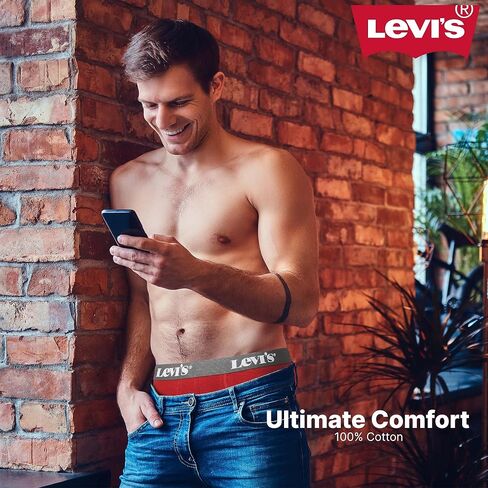 Levi's Mens Boxer Briefs Breathable Cotton Underwear for Men Pack of 6 in Saudi Arabia