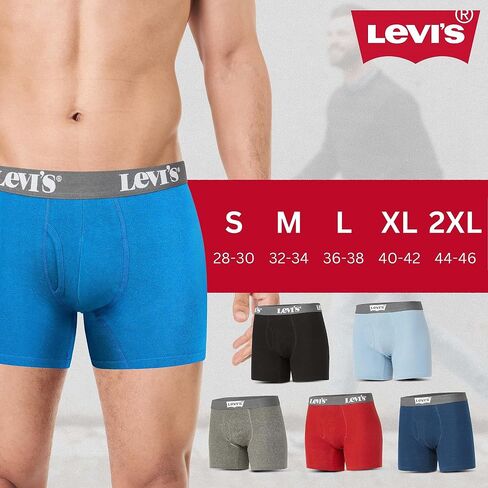 Levi's Mens Boxer Briefs Breathable Cotton Underwear for Men Pack of 6 in Saudi Arabia