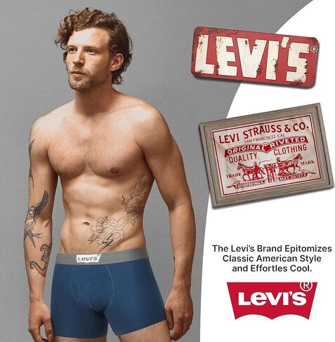 Levi's Mens Boxer Briefs Breathable Cotton Underwear for Men Pack of 6 in Saudi Arabia