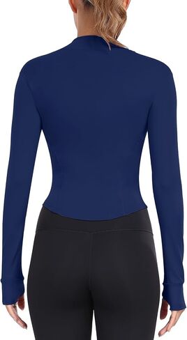 Women’s Lightweight Athletic Jacket Full Zip Running Track Jacket Yoga Tops Sports Workout Jackets with Thumb Holes in Saudi Arabia