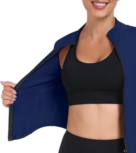 Women’s Lightweight Athletic Jacket Full Zip Running Track Jacket Yoga Tops Sports Workout Jackets with Thumb Holes in Saudi Arabia