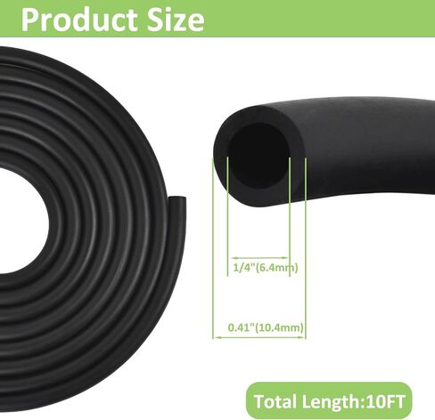 1/4 Inch ID Fuel Line Hose - 10 Feet Fuel Line for Kawasaki Kohler Briggs & Stratton Small Gas Diesel Powersports Engines and Generators w/ 20 Hose Clamps in Kuwait