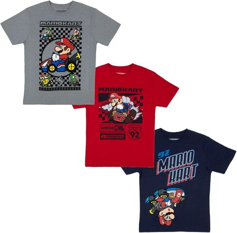 Nintendo Super Mario Boys T-Shirts 3-Pack, Super Mario Bros Characters 3-Pack of Tees for Boys Bundle Set in Saudi Arabia