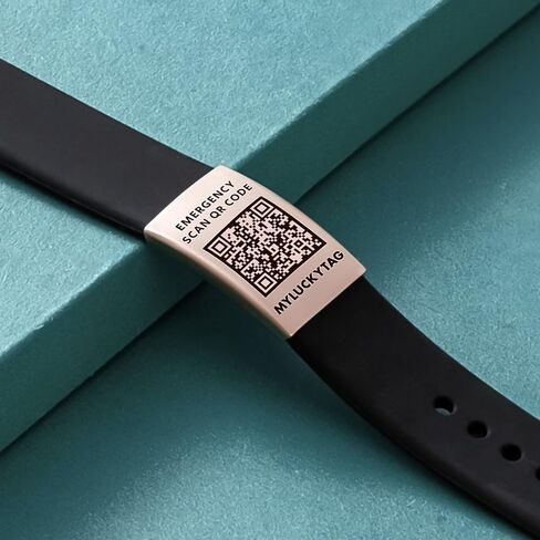 MYLUCKYTAG QR Code Medical ID Bracelet - Medical Alert Bracelet - Emergency Bracelet - Free Online Medical Profile - No Subscription Required - Silicone Waterproof Band Fits Wrists 5-9 inches in Saudi Arabia