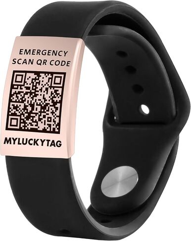 MYLUCKYTAG QR Code Medical ID Bracelet - Medical Alert Bracelet - Emergency Bracelet - Free Online Medical Profile - No Subscription Required - Silicone Waterproof Band Fits Wrists 5-9 inches in Saudi Arabia