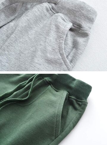 Toddler Boys Jogger Pants Boy Cotton Drawstring Elastic Waist Sweatpants Joggers 2 Pack Set 2-7T in Kuwait