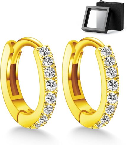 Copper Alloy Gold Plated Silver Plated Simple Zirconia Earrings - 5mm 6mm 7mm 8mm 9mm, Gold & Silver, Piercing Jewelry, Niche Earrings, Round Semi-Full Earrings in Saudi Arabia