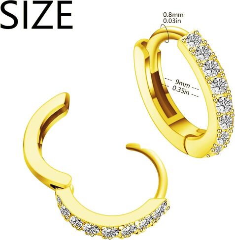 Copper Alloy Gold Plated Silver Plated Simple Zirconia Earrings - 5mm 6mm 7mm 8mm 9mm, Gold & Silver, Piercing Jewelry, Niche Earrings, Round Semi-Full Earrings in Saudi Arabia
