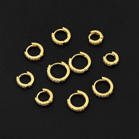 Copper Alloy Gold Plated Silver Plated Simple Zirconia Earrings - 5mm 6mm 7mm 8mm 9mm, Gold & Silver, Piercing Jewelry, Niche Earrings, Round Semi-Full Earrings in Saudi Arabia