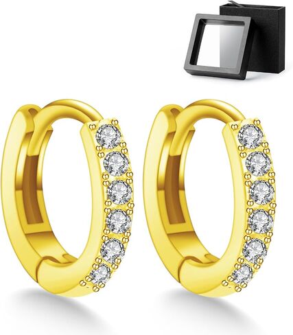 Copper Alloy Gold Plated Silver Plated Simple Zirconia Earrings - 5mm 6mm 7mm 8mm 9mm, Gold & Silver, Piercing Jewelry, Niche Earrings, Round Semi-Full Earrings in Saudi Arabia