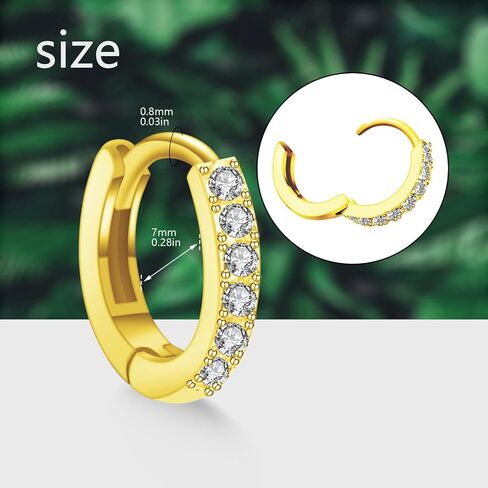 Copper Alloy Gold Plated Silver Plated Simple Zirconia Earrings - 5mm 6mm 7mm 8mm 9mm, Gold & Silver, Piercing Jewelry, Niche Earrings, Round Semi-Full Earrings in Saudi Arabia