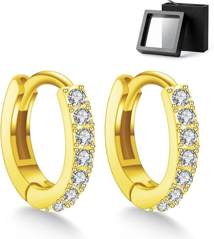 Copper Alloy Gold Plated Silver Plated Simple Zirconia Earrings - 5mm 6mm 7mm 8mm 9mm, Gold & Silver, Piercing Jewelry, Niche Earrings, Round Semi-Full Earrings in Saudi Arabia