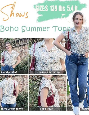 HOTOUCH Womens Linen Button Down Shirt Casual V Neck Cap Sleeve Blouses Summer Cotton Collared Tops S-3XL in Kuwait