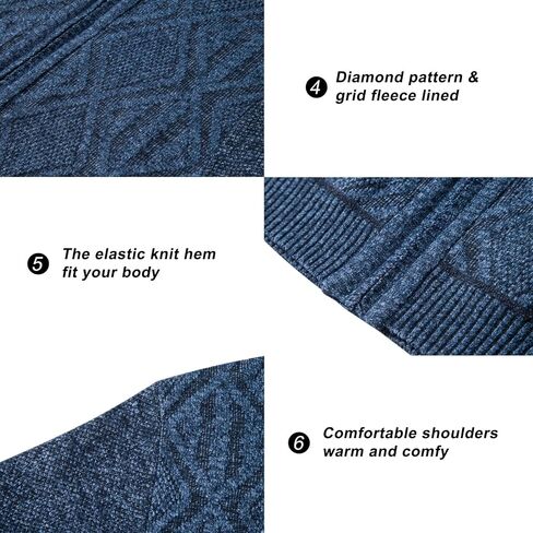 VtuAOL Men's Cardigan Sweaters Full Zip Sweaters Stand Collar Casual Knitted Cardigan with Pockets in Kuwait