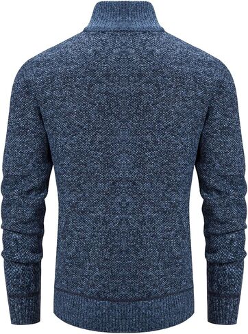 VtuAOL Men's Cardigan Sweaters Full Zip Sweaters Stand Collar Casual Knitted Cardigan with Pockets in Kuwait