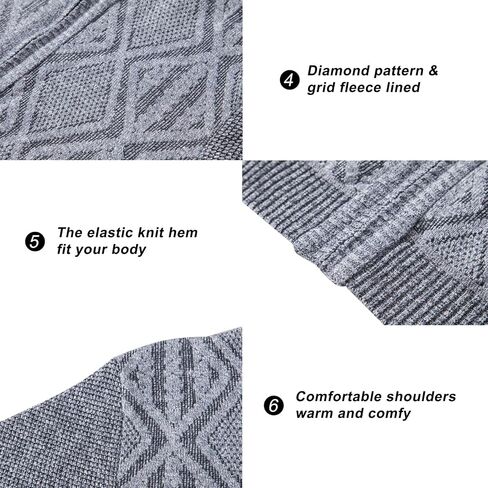 VtuAOL Men's Cardigan Sweaters Full Zip Sweaters Stand Collar Casual Knitted Cardigan with Pockets in Kuwait