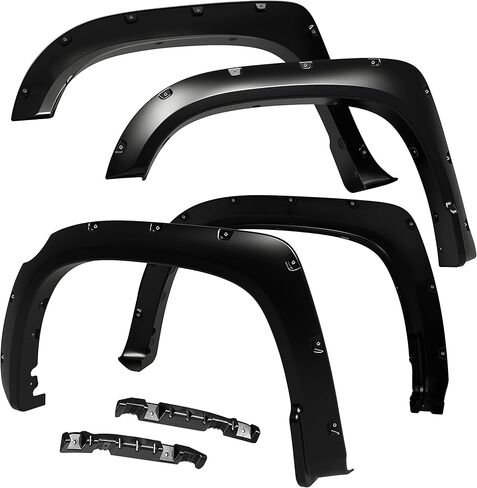 Tyger Auto Fender Flares متوافقة مع 2014-2021 Toyota Tundra، نمط أملس قابل للطلاء ومثبت بمسامير 4 قطع | TG-FF8T4178 in Saudi Arabia