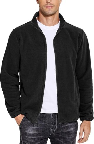 COOFANDY Men's Soft Polar Fleece Jacket Lightweight Full Zip Jackets Casual Outdoor Warm Jackets Coats with Pockets in Kuwait