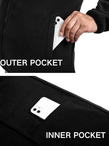 COOFANDY Men's Soft Polar Fleece Jacket Lightweight Full Zip Jackets Casual Outdoor Warm Jackets Coats with Pockets in Kuwait