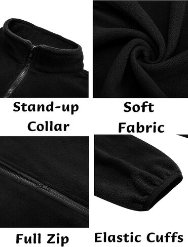 COOFANDY Men's Soft Polar Fleece Jacket Lightweight Full Zip Jackets Casual Outdoor Warm Jackets Coats with Pockets in Kuwait