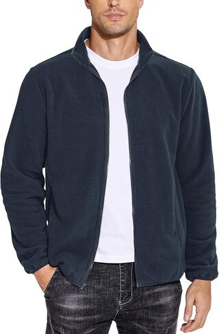 COOFANDY Men's Soft Polar Fleece Jacket Lightweight Full Zip Jackets Casual Outdoor Warm Jackets Coats with Pockets in Kuwait