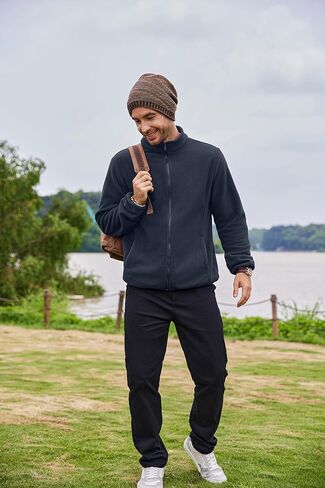 COOFANDY Men's Soft Polar Fleece Jacket Lightweight Full Zip Jackets Casual Outdoor Warm Jackets Coats with Pockets in Kuwait