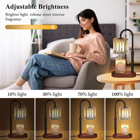Lukasa Candle Warmer Lamp, with Timer and Dimmer, Adjustable Height, Gifts for Women Mom, House Warming Gifts New Home Decor, Wax Melt Warmer for Scented Jar Candles, with 2 Bulbs in Saudi Arabia