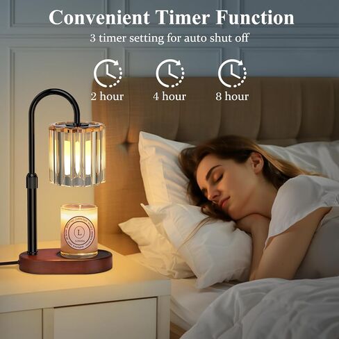 Lukasa Candle Warmer Lamp, with Timer and Dimmer, Adjustable Height, Gifts for Women Mom, House Warming Gifts New Home Decor, Wax Melt Warmer for Scented Jar Candles, with 2 Bulbs in Saudi Arabia