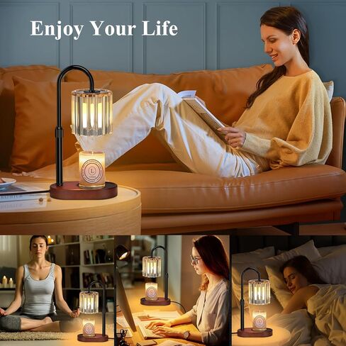 Lukasa Candle Warmer Lamp, with Timer and Dimmer, Adjustable Height, Gifts for Women Mom, House Warming Gifts New Home Decor, Wax Melt Warmer for Scented Jar Candles, with 2 Bulbs in Saudi Arabia