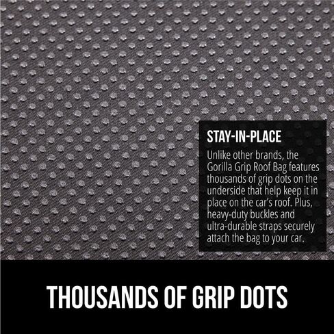 Gorilla Grip Waterproof Car Roof Bag with Stay in Place Grip Dots and Buckles, UV Protected Soft Shell Rooftop Cargo Carrier, Tear Resistant Luggage Box Top Rack SUV Vehicle Storage 15 Cubic FT Blue in Saudi Arabia