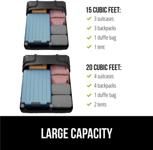 Gorilla Grip Waterproof Car Roof Bag with Stay in Place Grip Dots and Buckles, UV Protected Soft Shell Rooftop Cargo Carrier, Tear Resistant Luggage Box Top Rack SUV Vehicle Storage 15 Cubic FT Blue in Saudi Arabia