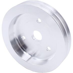 SWP Short Water Pump Double-Groove Crankshaft Pulley For Chevy SBC 350 400 Billet Aluminum