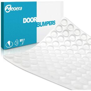 Neoera Cabinet Door Bumpers Rubber feet (200pcs, 3/8" Dia, Clear Round semi-spherical) Adhesive Sound Dampening Pads for Cabinet Doors, Drawers, Glass Tops, Furniture, Laptop