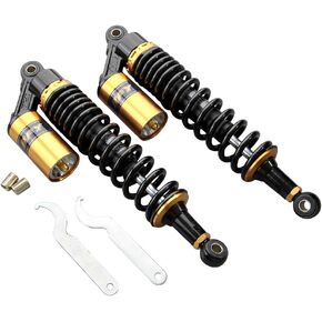GZYF 13.5" 340mm Universal Motorcycle Rear Shock Absorbers Suspension Fit for HONDA, for Yamaha, for Suzuki, for Kawasaki ATV Go Kart Quad Dirt Sport Bikes,Black Silver