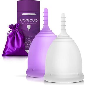 Menstrual Cup Kit - Tampon, Pad, and Disc Alternative Product - Wear for 12 Hours - Reusable Period Cup/Copa Designed with Soft Flexible Medical-Grade Silicone (2 Large Cups)