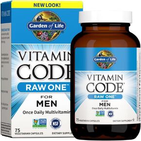 Garden of Life Multivitamin for Men, Vitamin Code Raw One - Once Daily, Vitamins Plus Fruit, Veggies & Probiotics, 75 Count in Kuwait