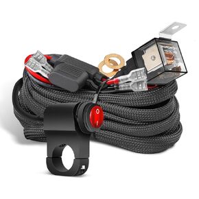 Wiring Harness 1 Lead, Nirider Motorcycle Handlebar Switch 12V 40A Relay Fuse Nylon Wiring Harness Kit for LED Light Bars Fog Lights Driving Lights LED Pods for Motorcycle ATV Dirt Bike Snowmobile