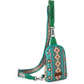 Wrangler Aztec Sling Bag Southwest Crossbody Bags Trendy Chest Bag