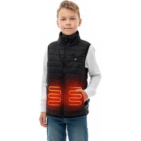 HENNCHEE Kids Heated Vest for Boys Girls Electric Heated Vest with Battery Pack Lightweight Warm Heating Gilet Outdoor