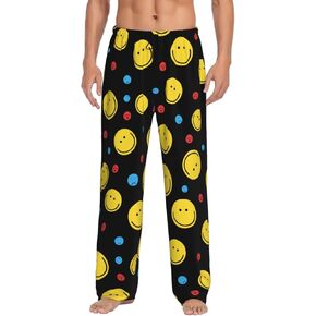 Smiley Face Men'S Pajama Pants Soft Sleep Lounge Pants Pjs Bottoms With Pockets