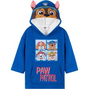 Paw Patrol Fleece Blanket Hoodie for Kids - One Size 3-6 Years Kids Oversized Hoodie Sherpa-Lined - Gifts for Boys Blue