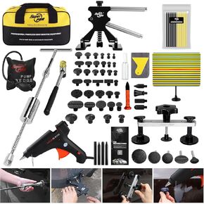 AUTOPDR Paintless Dent Repair Kits 100PCS Car Dent Removal Tools Come with 4 Kinds of Dent Puller and All Glue Tabs Removing Big dents Small Dents,Dings, Creases and Hail Damage All without Painting